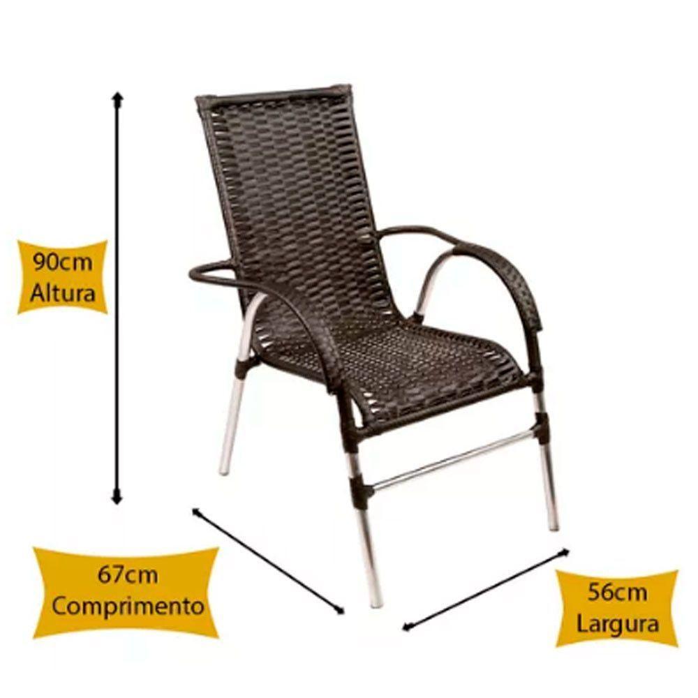 Kit 4 Cadeiras Vênus Alumínio E Mesa Emily  Preto - 5