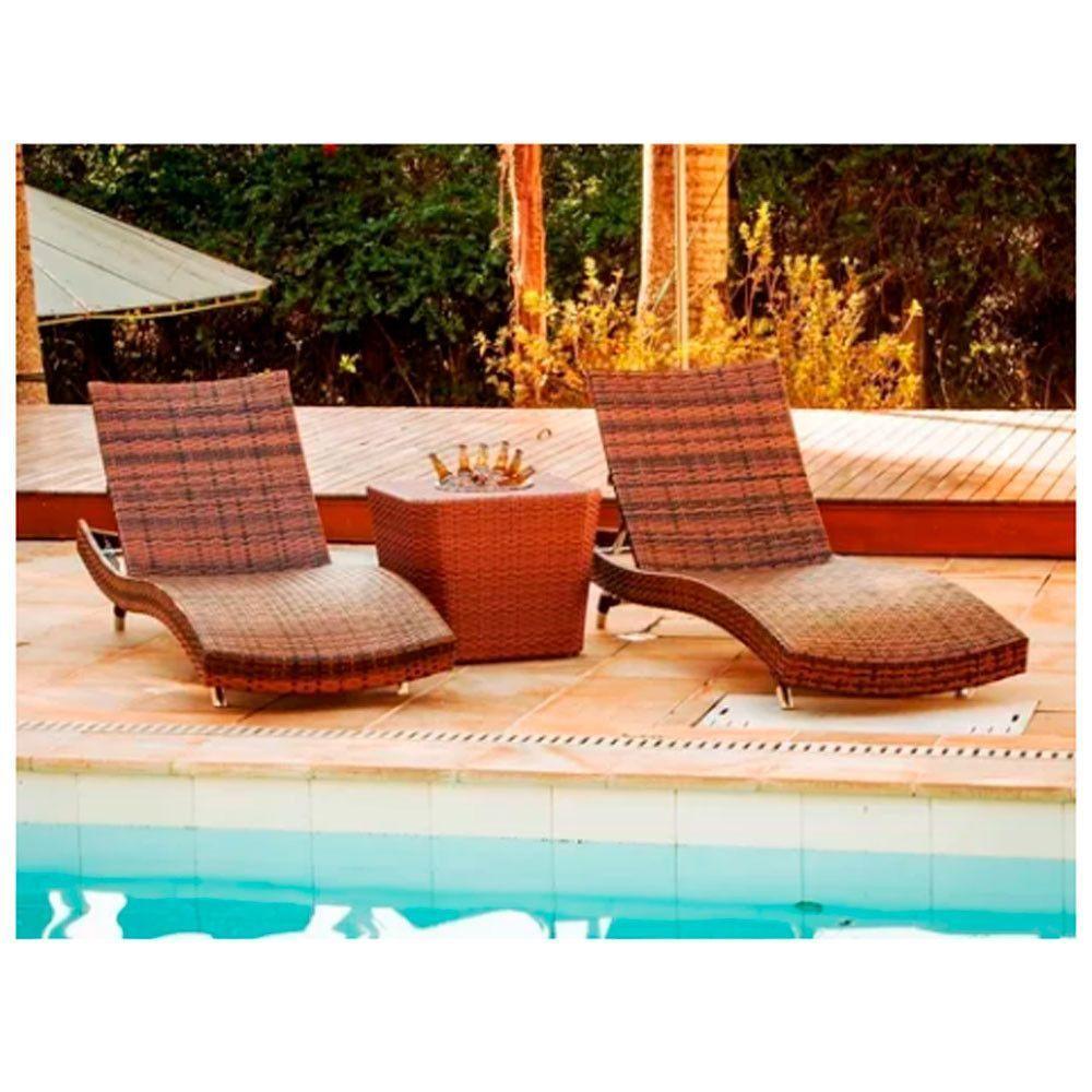 Kit 2 Espreguiçadeiras Bona E Mesa Grécia  Preto - 5
