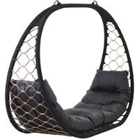 Big Balanço Suspenso Corda Náutica E Alumínio  Preto - 1