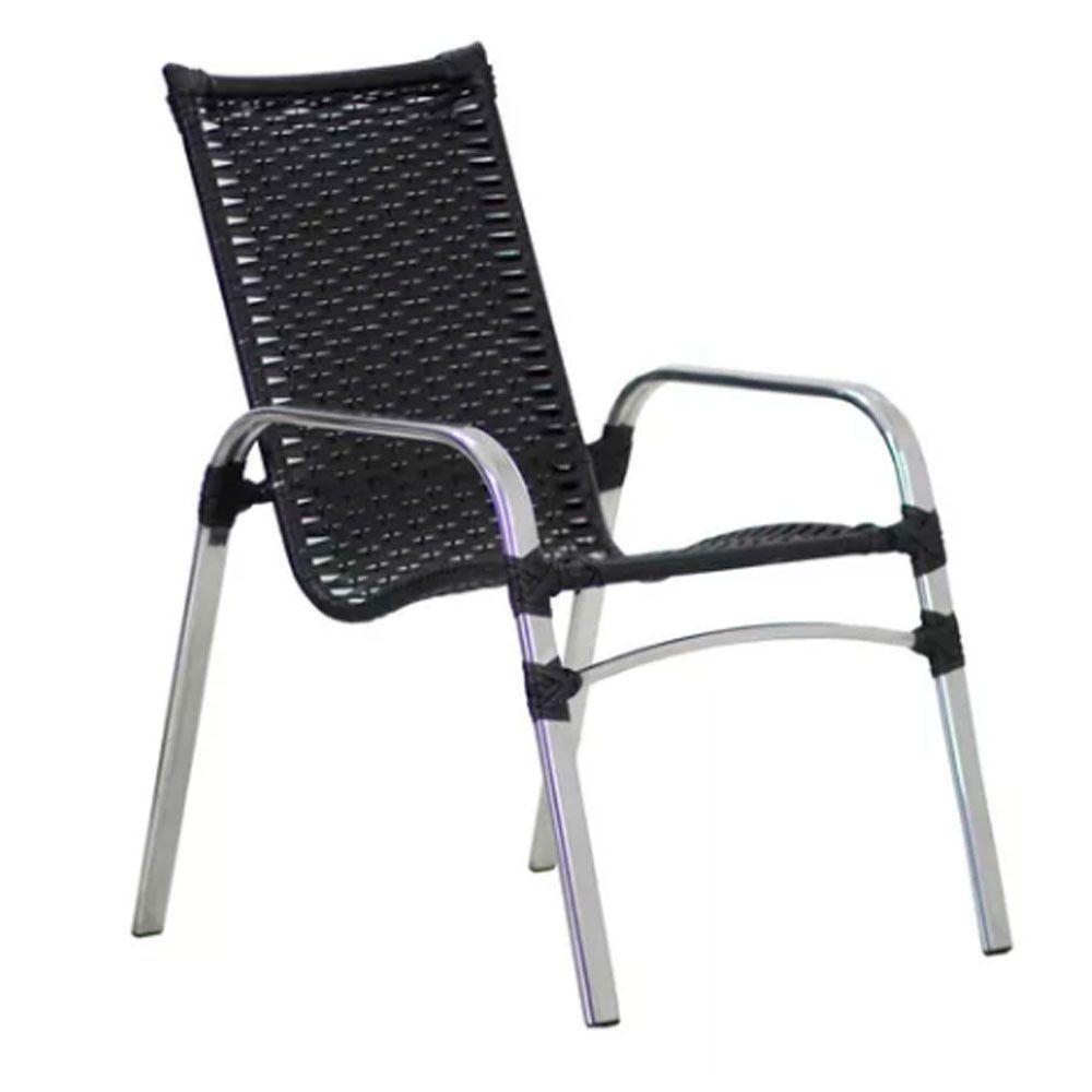 Kit 4 Cadeiras Emily Em Alumínio E Fibra  Preto - 5