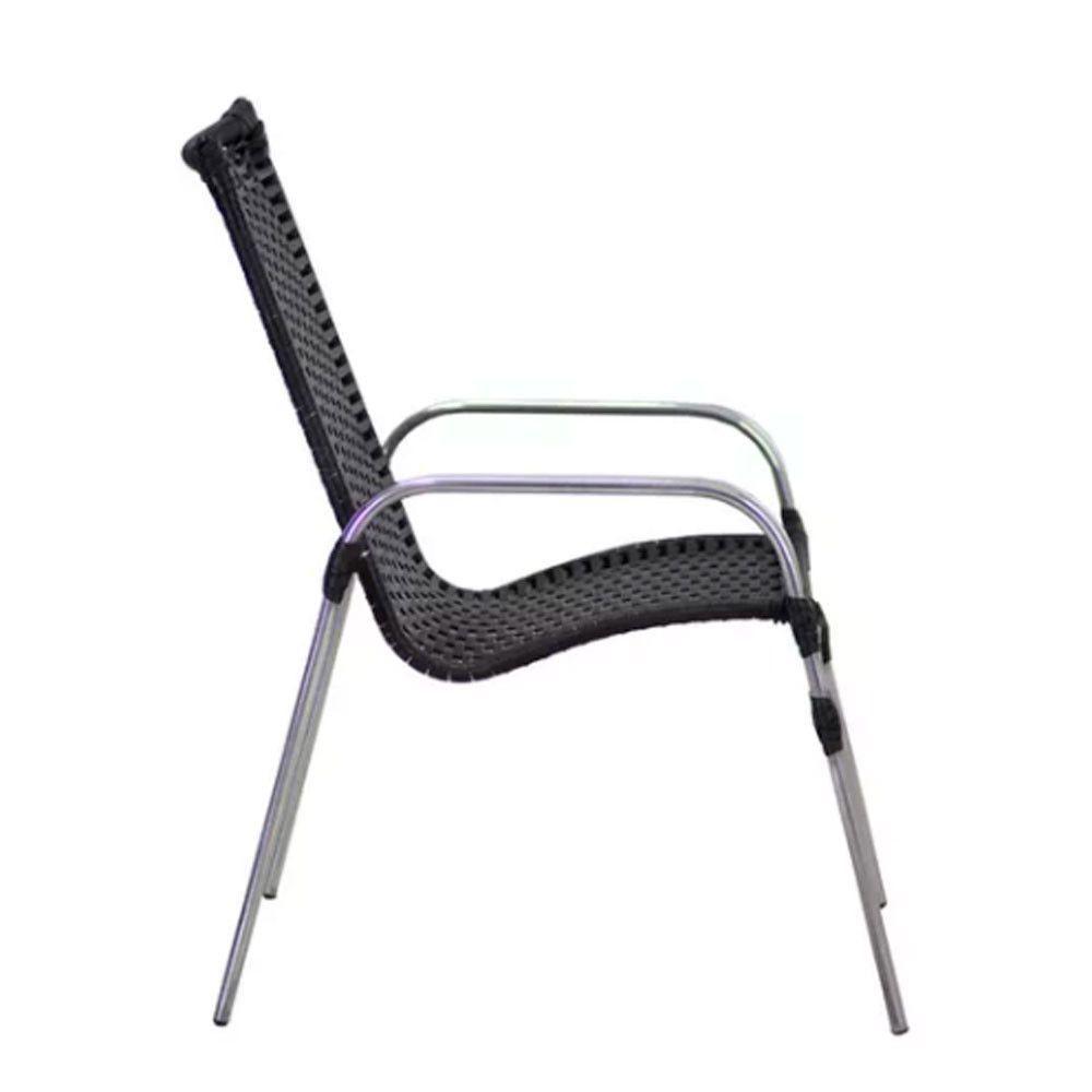 Kit 4 Cadeiras Emily Em Alumínio E Fibra  Preto - 6