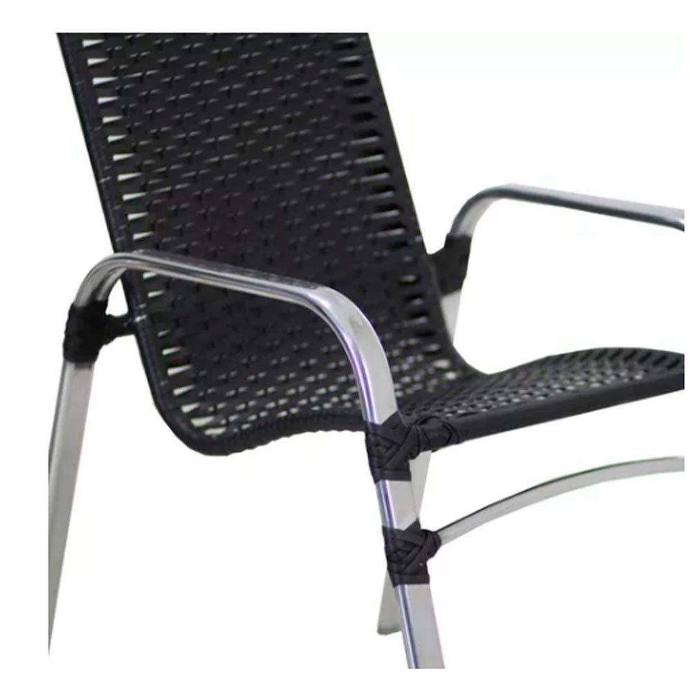 Kit 4 Cadeiras Emily Em Alumínio E Fibra  Preto - 7