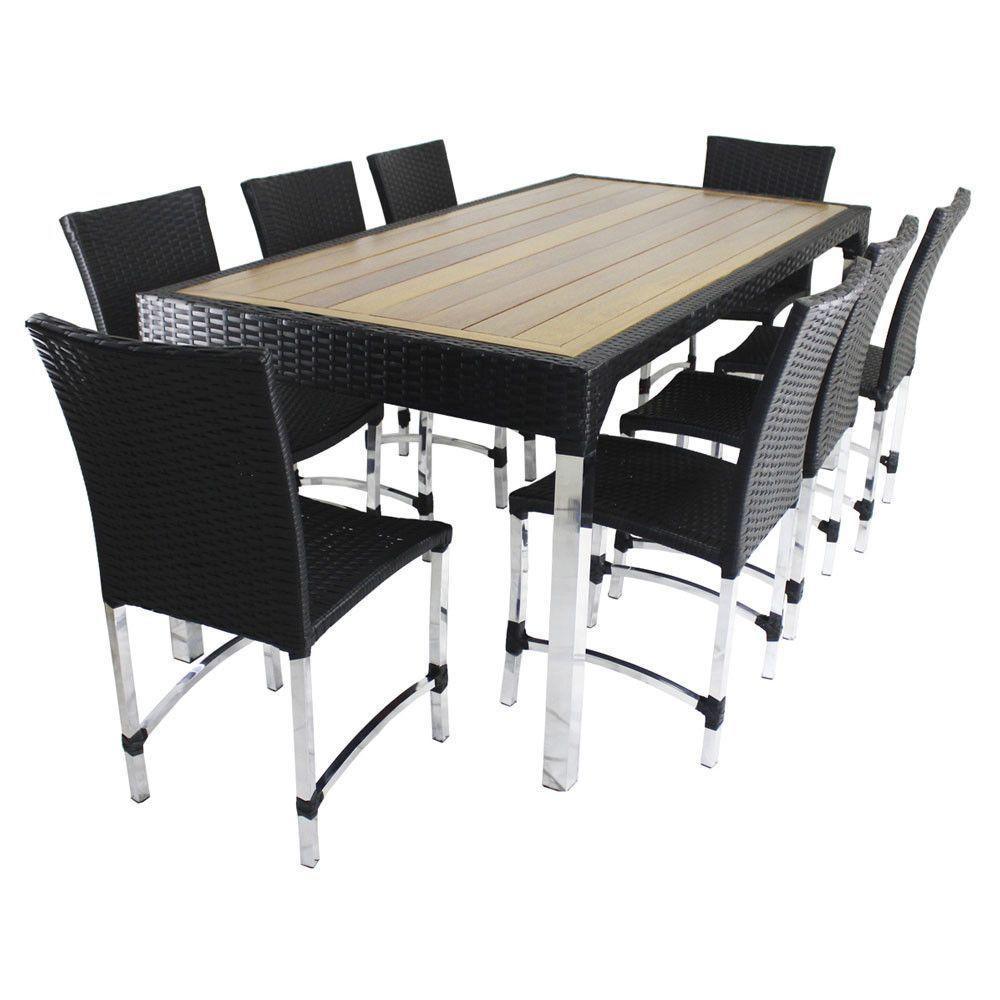 6 Cadeiras Cannes E Mesa Retangular C- Tampo Cozinha Edícula Preto - 1