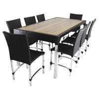 6 Cadeiras Cannes E Mesa Retangular C- Tampo Cozinha Edícula Preto - 1