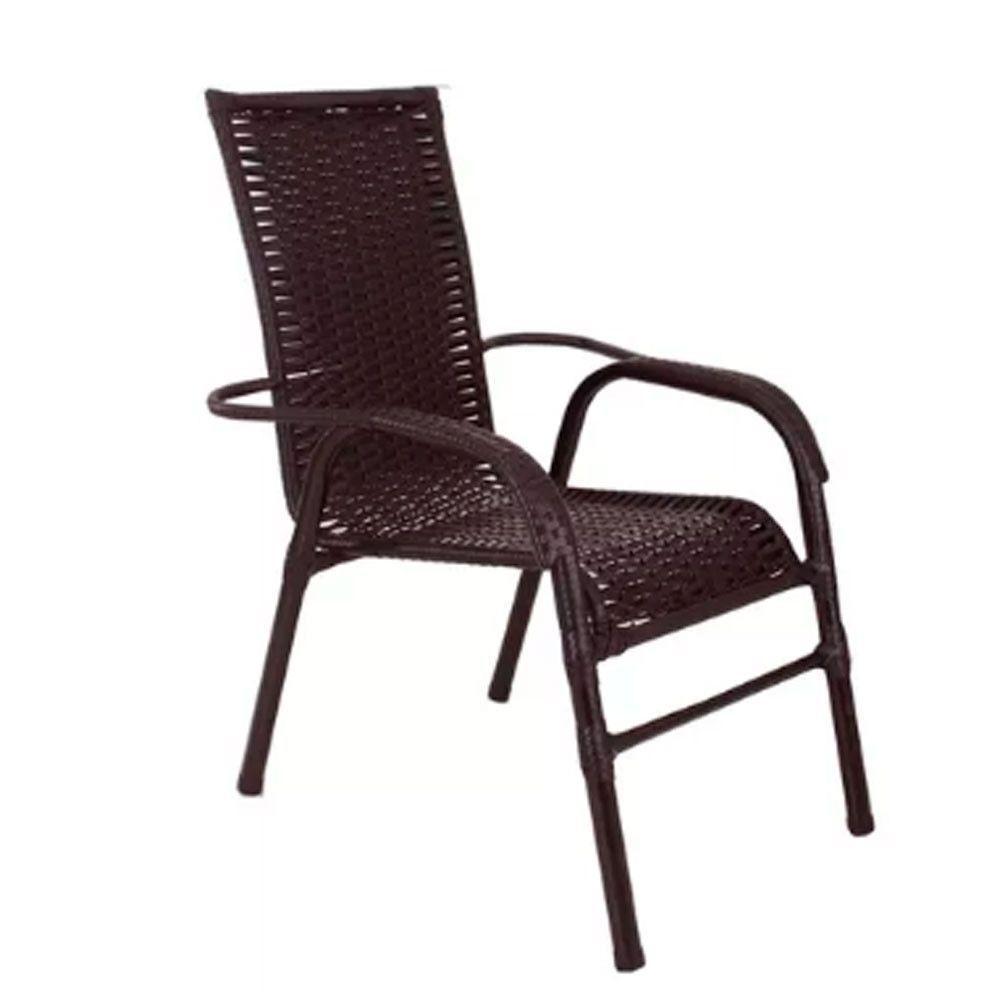 2 Cadeiras Em Ferro E Mesa De Centro Vênus Trama Preto - 4