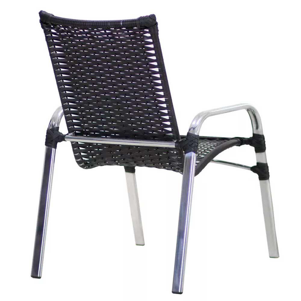 Kit 4 Cadeiras Emily Em Alumínio E Fibra  Preto - 7