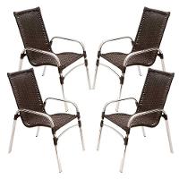 Kit 4 Cadeiras Emily Em Alumínio E Fibra  Preto - 1