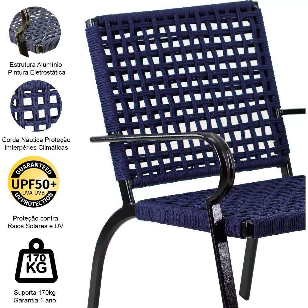 Poltrona Corda Náutica Portrico Alumínio  Preto - 4