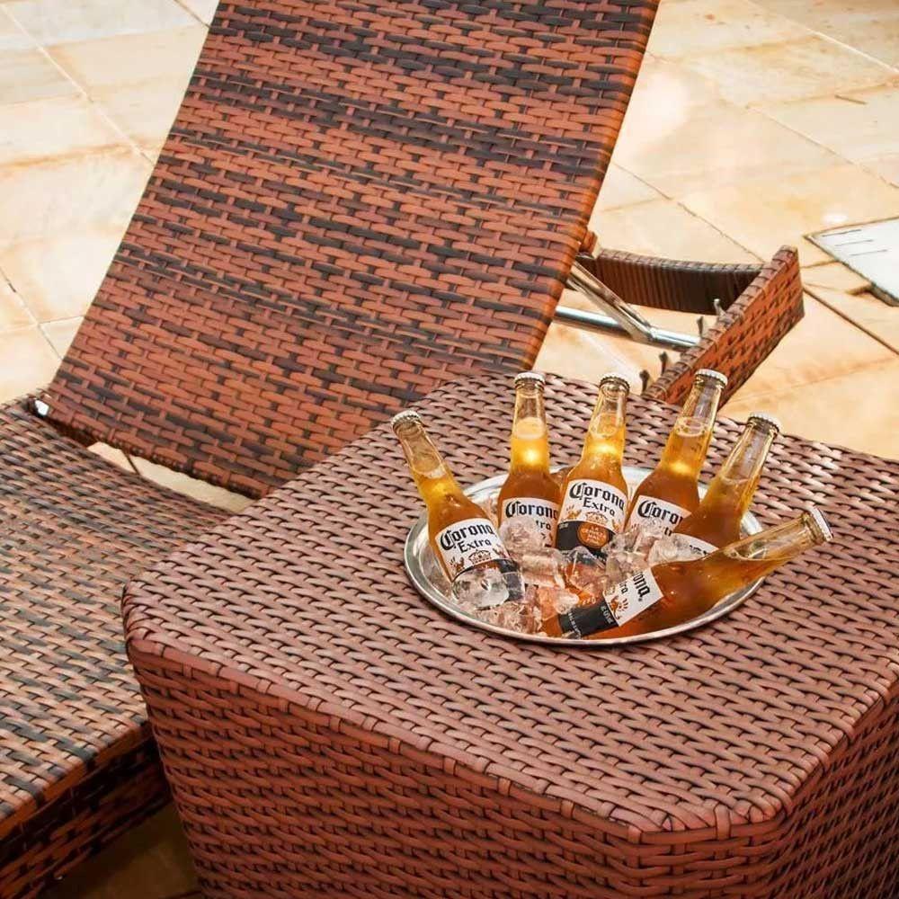 Espreguiçadeira Bona E Mesa Grécia Com Balde  Preto - 6