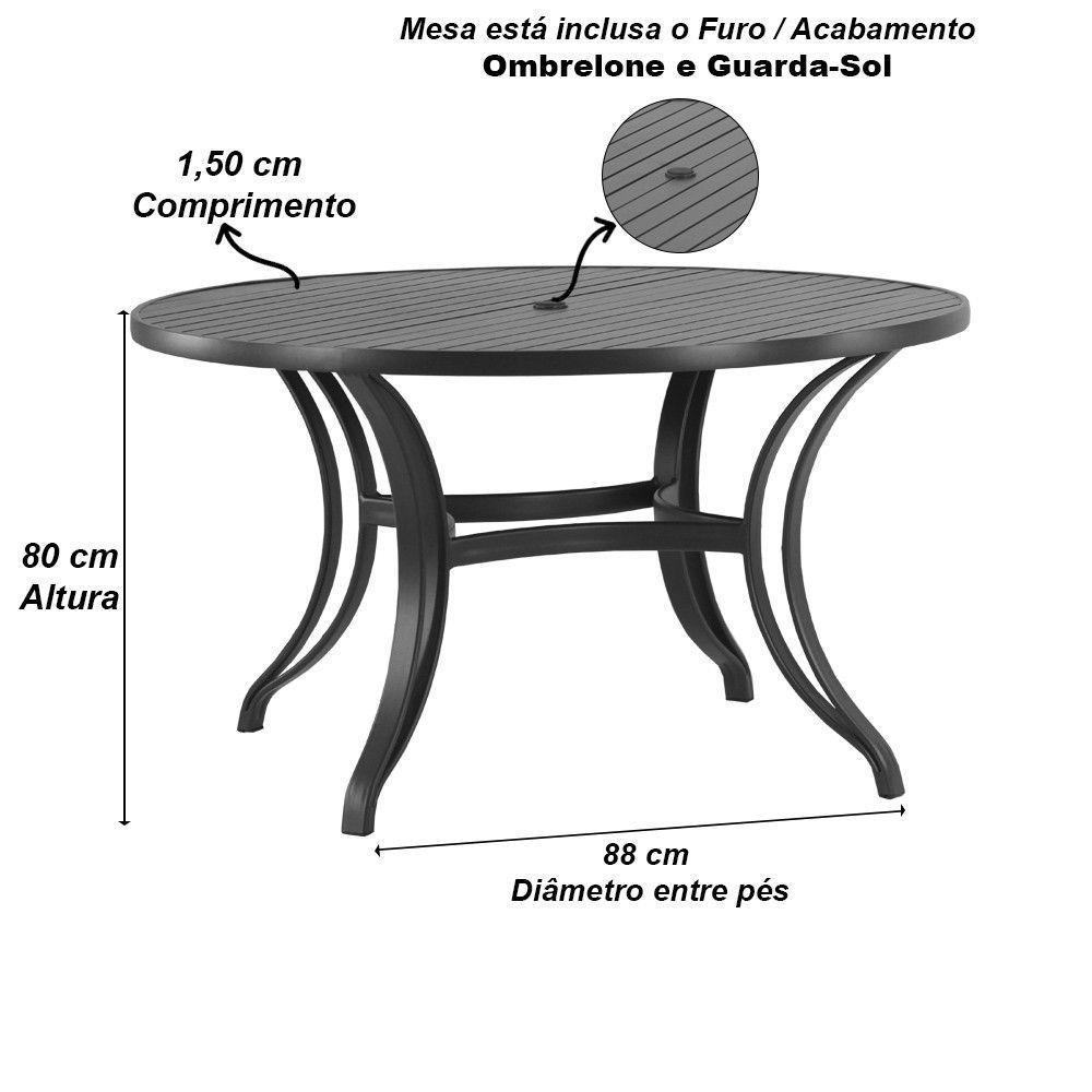 Mesa Ascoli Em Alumínio Com O Tampo Ripado  Preto - 4