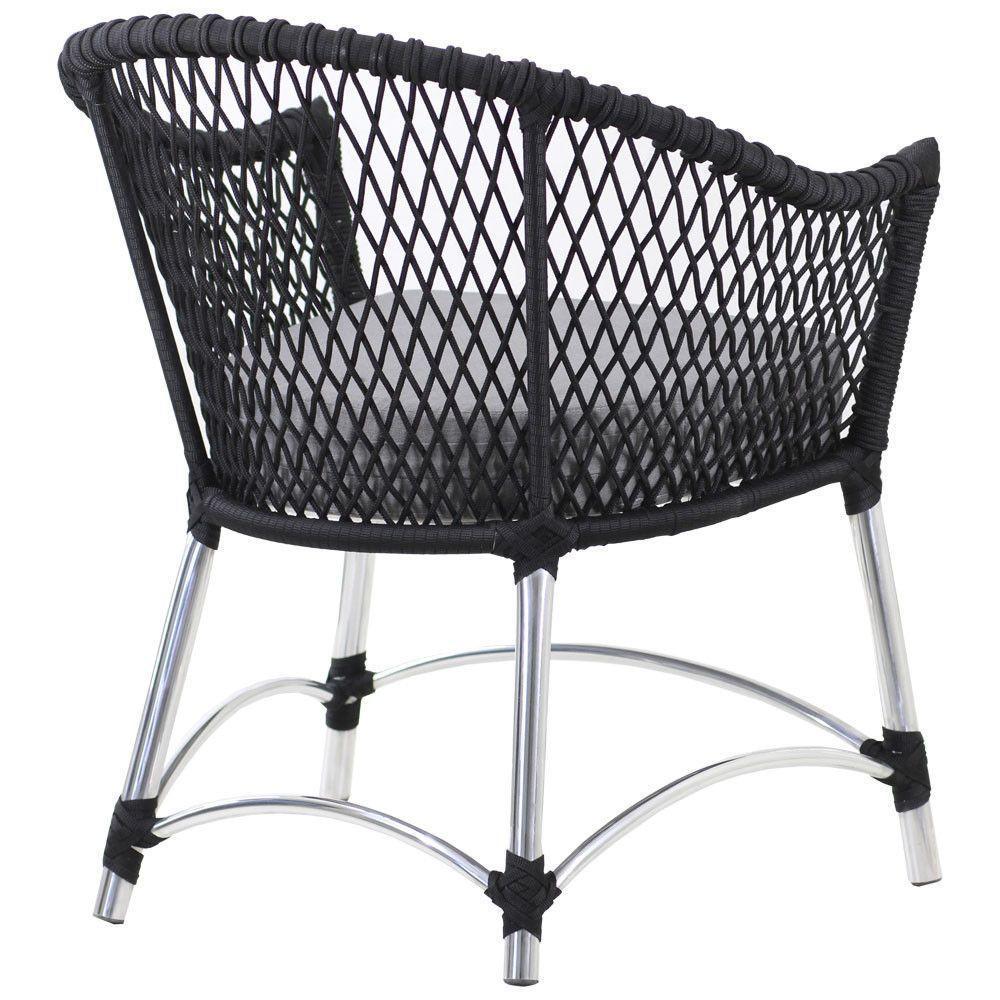 Conjunto De Poltronas E Mesa Chile Em Corda Náutica Alumínio Preto - 2