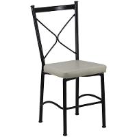 4 Cadeira Buffet Em Alumínio Para Cozinha, Restaurante, Preto Com Bege - 2