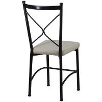 4 Cadeira Buffet Em Alumínio Para Cozinha, Restaurante, Preto Com Bege - 3