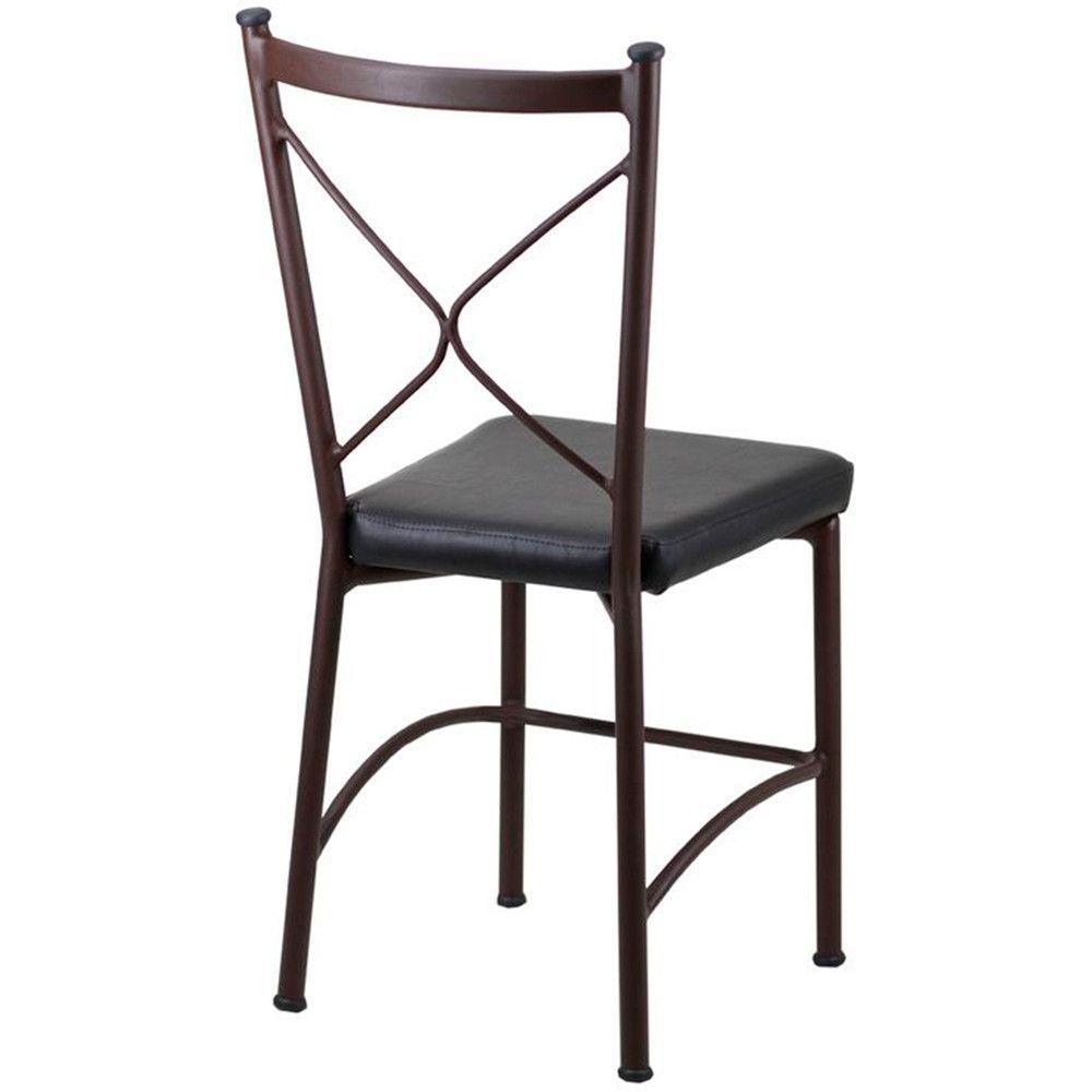 2 Cadeira Buffet Em Alumínio Para Cozinha, Restaurante, Marrom Com Preto - 2