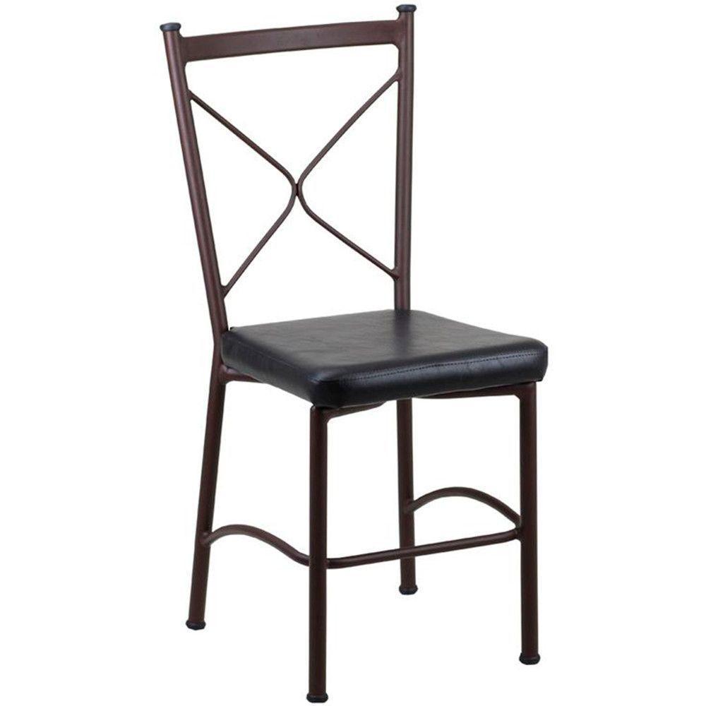 Cadeira Buffet Em Alumínio Para Cozinha, Restaurante, Marrom Com Preto - 1