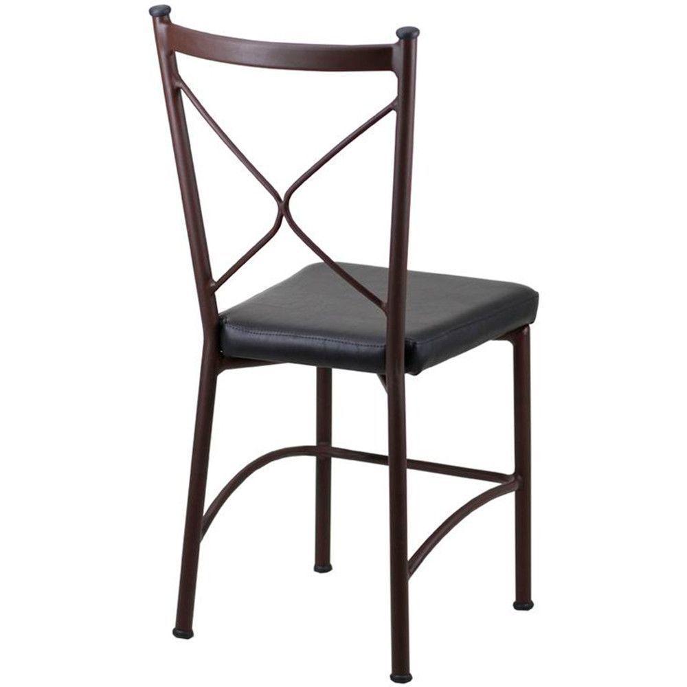 Cadeira Buffet Em Alumínio Para Cozinha, Restaurante, Marrom Com Preto - 2