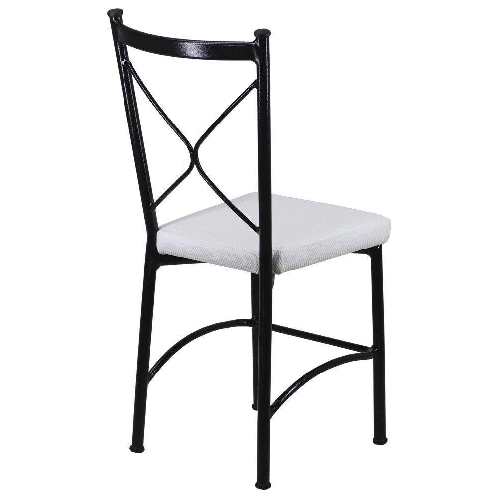 4 Cadeira Buffet Em Alumínio Para Cozinha, Restaurante, Preto Com Branco - 2