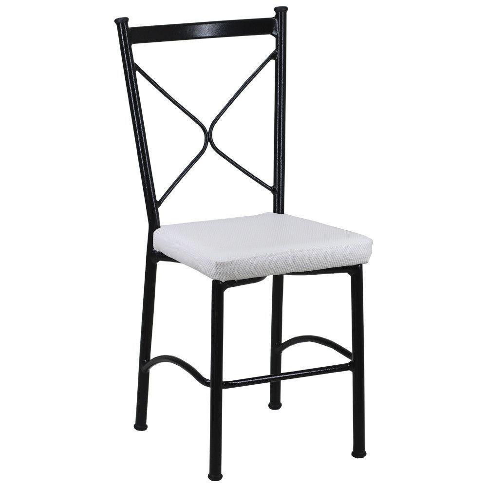 4 Cadeira Buffet Em Alumínio Para Cozinha, Restaurante, Preto Com Branco - 3