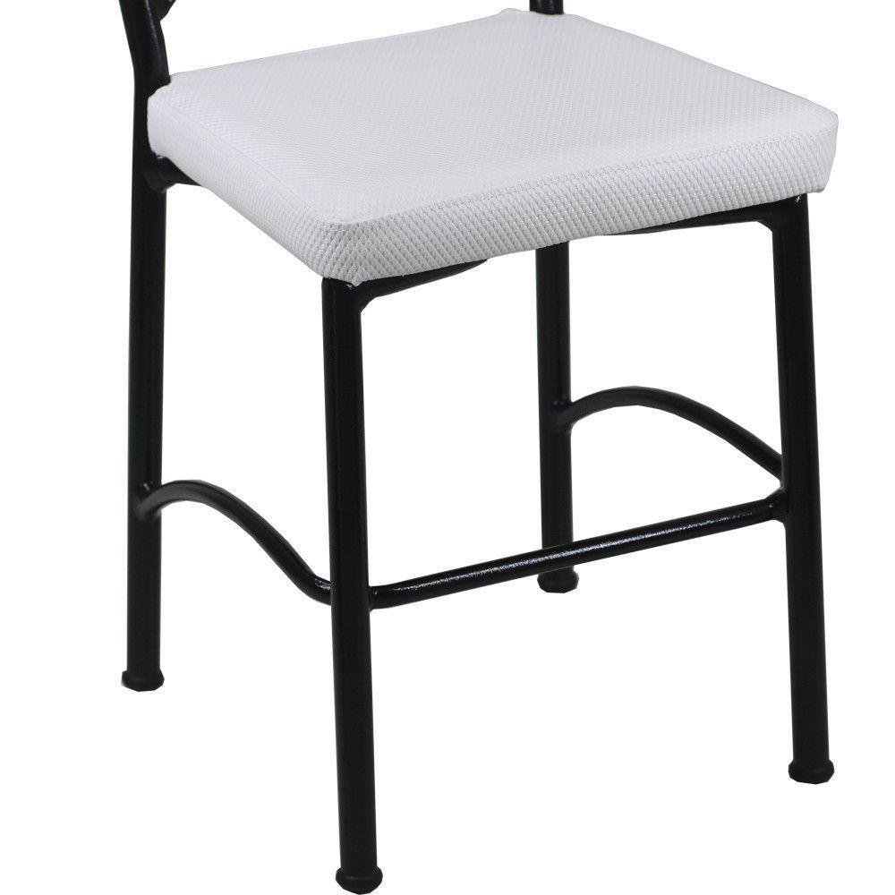 4 Cadeira Buffet Em Alumínio Para Cozinha, Restaurante, Preto Com Branco - 4