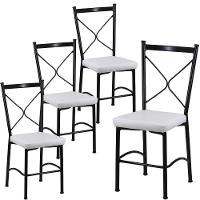 4 Cadeira Buffet Em Alumínio Para Cozinha, Restaurante, Preto Com Branco - 1