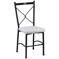 4 Cadeira Buffet Em Alumínio Para Cozinha, Restaurante, Preto Com Branco - 3