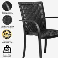 Jogo Mesa Giratória 1,50m Com 6 Cadeiras Em Alumínio Trama Preto - 3