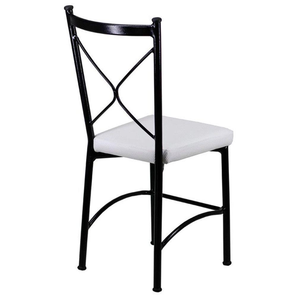 2 Cadeira Buffet Em Alumínio Para Cozinha, Restaurante, Preto Com Branco - 1