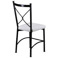 2 Cadeira Buffet Em Alumínio Para Cozinha, Restaurante, Preto Com Branco - 1