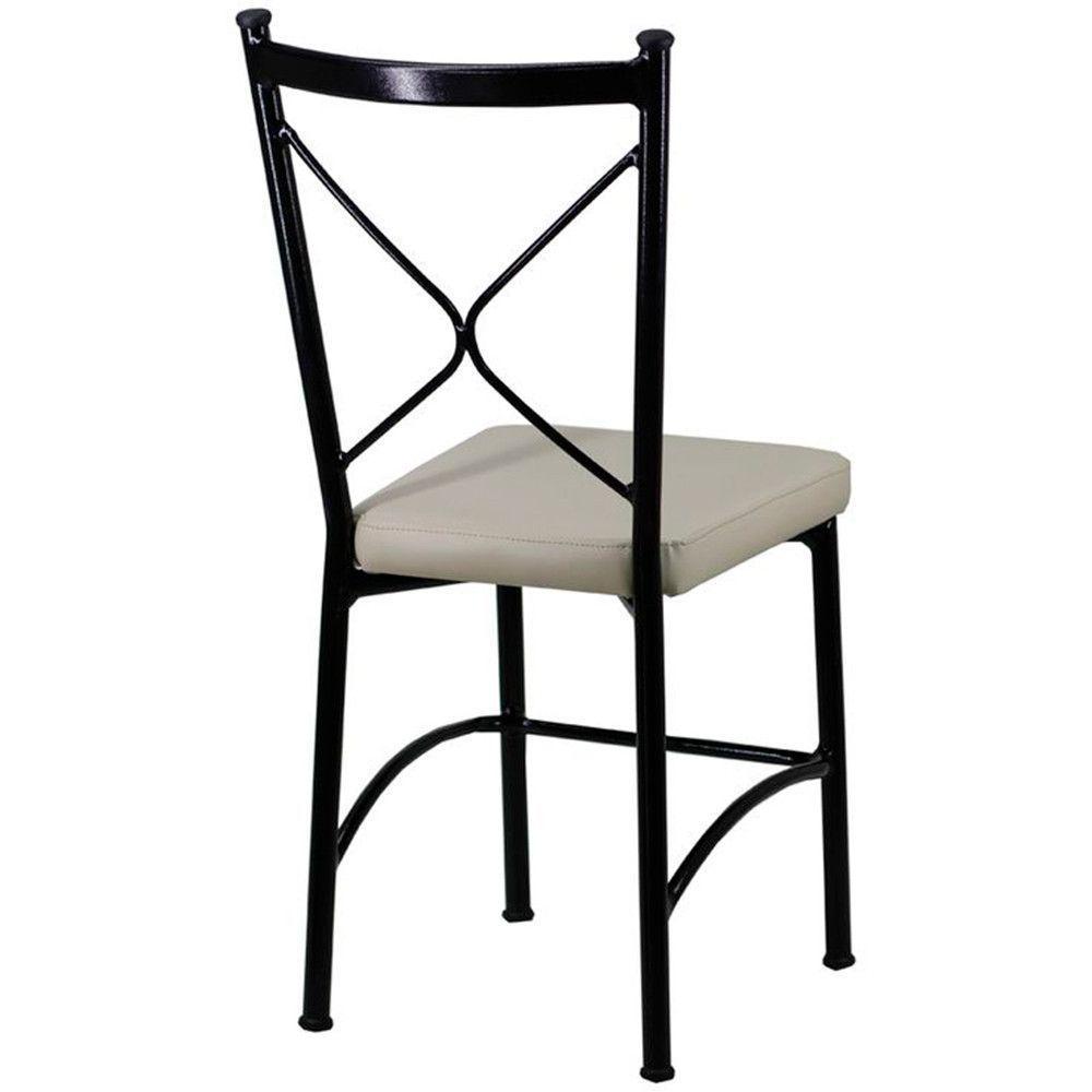 Cadeira Buffet Em Alumínio Para Cozinha, Restaurante, Preto Com Bege - 2