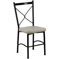 Cadeira Buffet Em Alumínio Para Cozinha, Restaurante, Preto Com Bege - 1