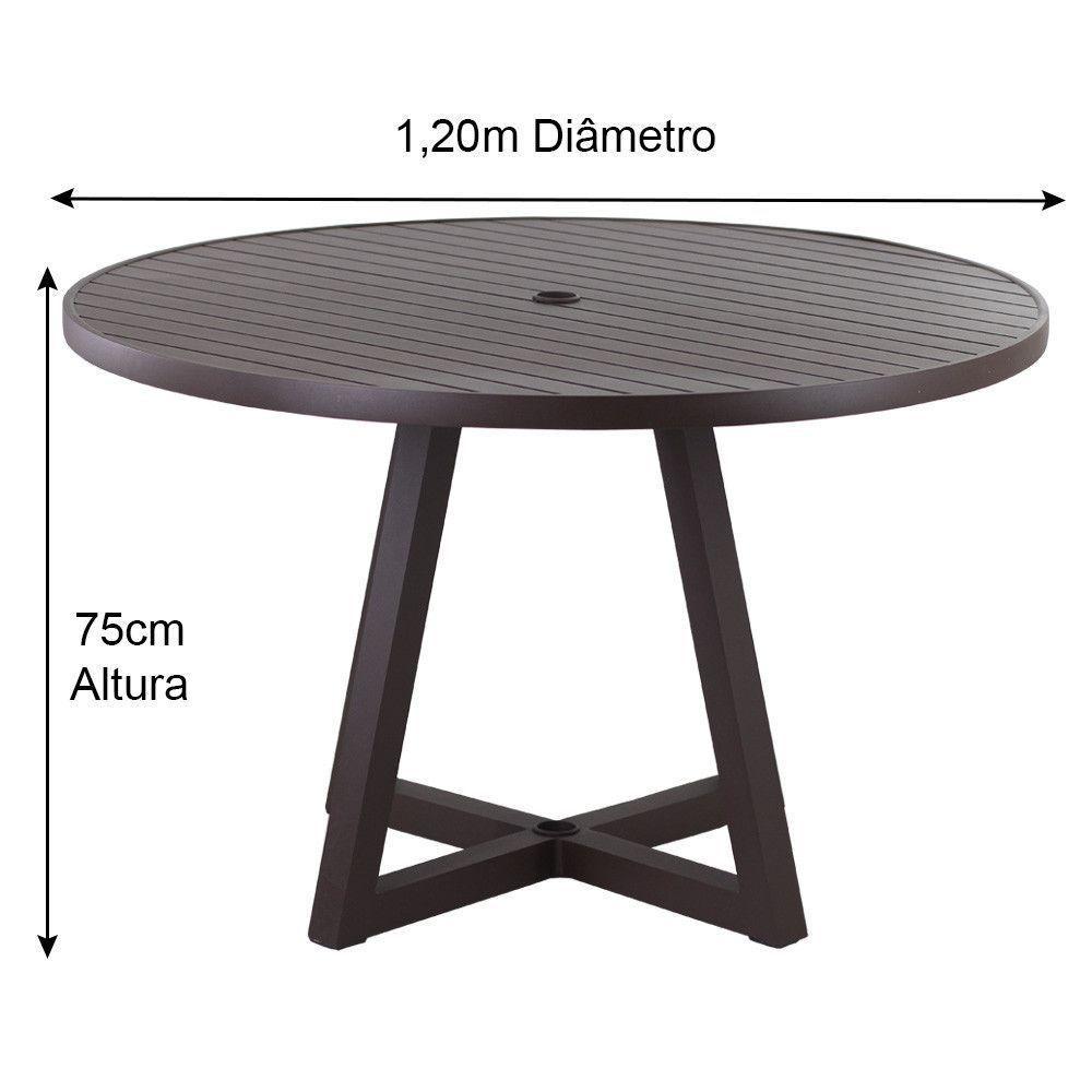 4 Cadeiras Corda Náutica Bali Mesa Tampo Ripado Jardim Preto - 6