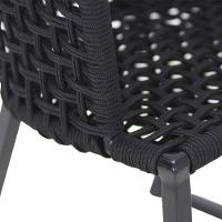 4 Cadeiras Corda Náutica Bali Mesa Tampo Ripado Jardim Preto - 2