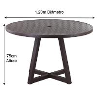 4 Cadeiras Corda Náutica Bali Mesa Tampo Ripado Jardim Preto - 6