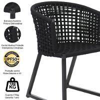 4 Cadeiras Corda Náutica Bali Mesa Tampo Ripado Jardim Preto - 7