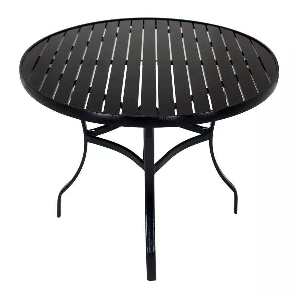 Mesa Com Tampo Ripado Alumínio Para Cozinha  Preto - 1