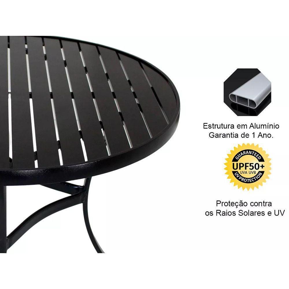Mesa Com Tampo Ripado Alumínio Para Cozinha  Preto - 4