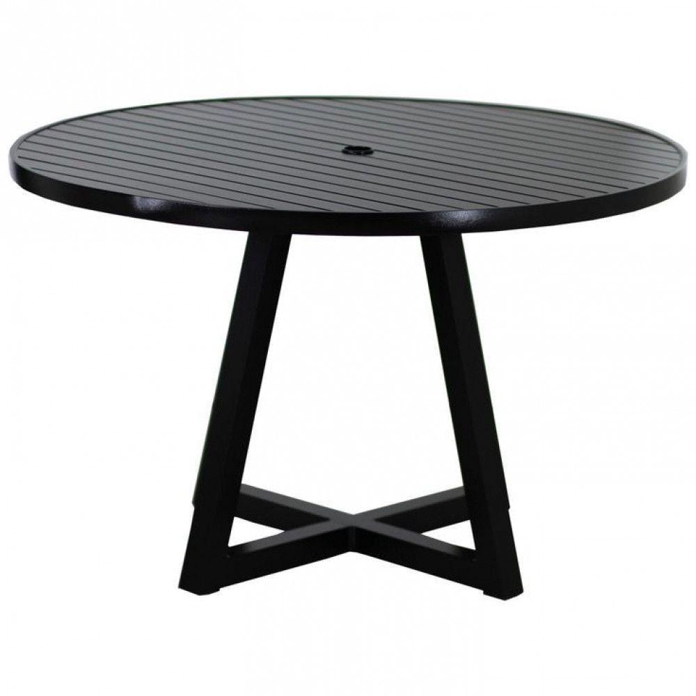 Mesa Bali Tampo Ripado Em Alumínio 1,20m  Preto - 1
