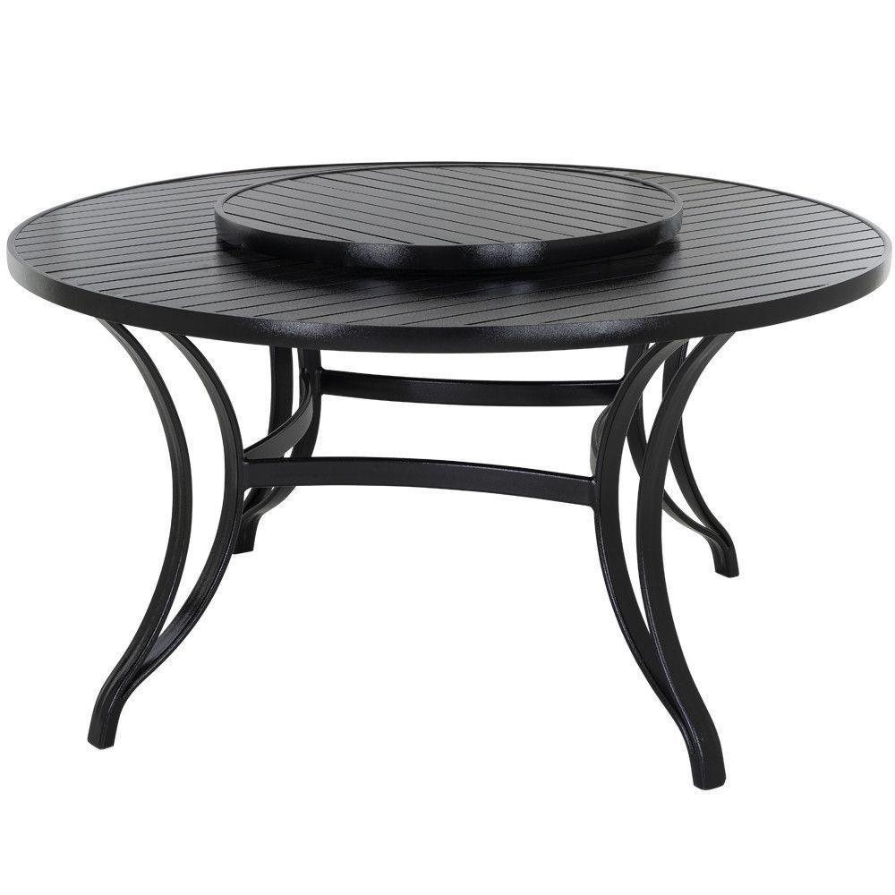 Mesa Tampo Giratório 1,50m Alumínio Edícula Preto - 1