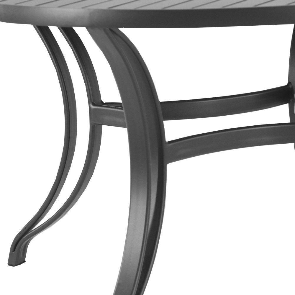 Mesa Em Alumínio Com Tampo Ripado De 150 Cm  Preto - 3