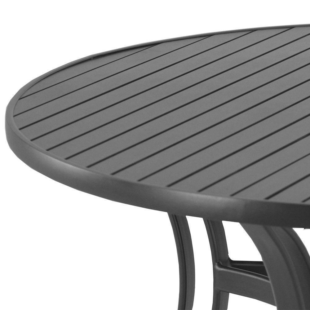 Mesa Em Alumínio Com Tampo Ripado De 150 Cm  Preto - 4