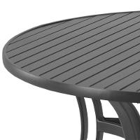 Mesa Em Alumínio Com Tampo Ripado De 150 Cm  Preto