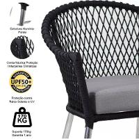 2 Poltronas Chile Em Corda Náutica Alumínio  Preto - 2