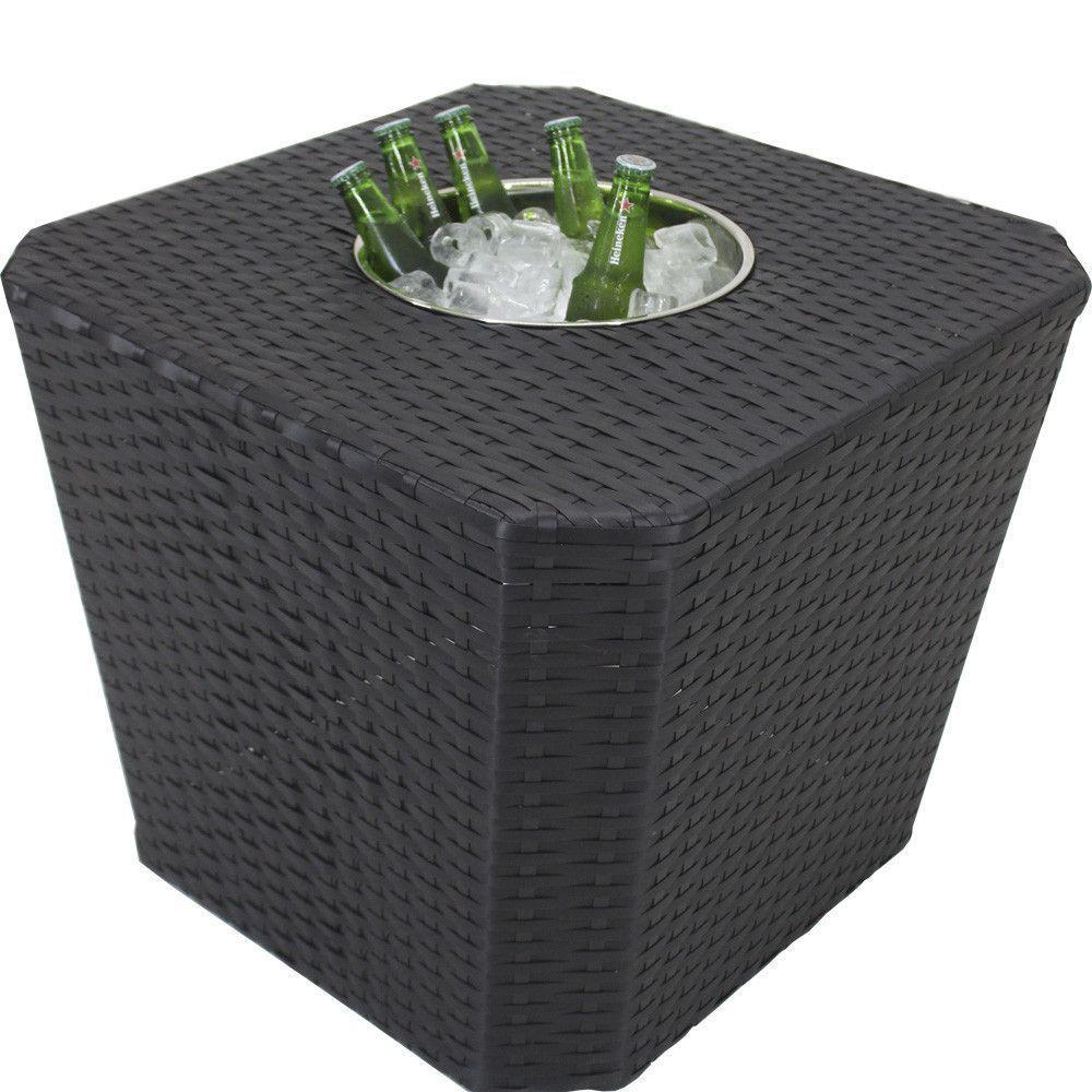 Mesa Grécia Em Alumínio Com Balde P- Bebidas  Preto - 1