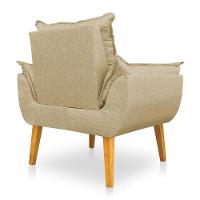 Kit 2 Poltronas Opala Decorativa Luxo Linho Dourado Dal Poz Estofados - 4