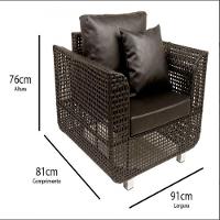 Jogo De Sofá E Poltronas Malibu Com Mesa Em Alumínio Preto - 3