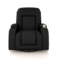 Poltrona Do Papai Reclinável Massagem E Aquecimento Balanço 2 Porta Copos Mark Pu Preto G31 - 2