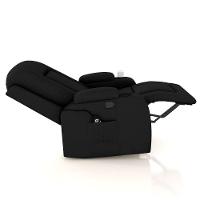 Poltrona Do Papai Reclinável Massagem E Aquecimento Balanço 2 Porta Copos Mark Pu Preto G31