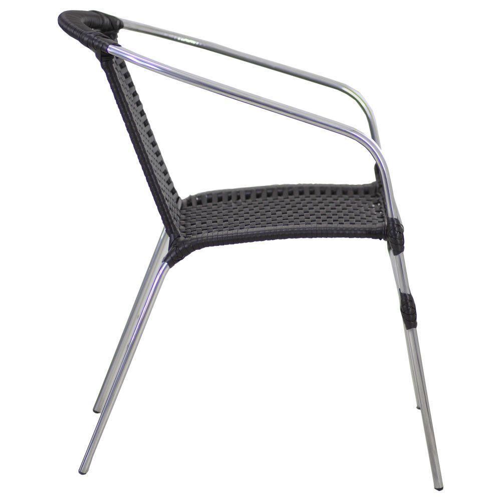 Conjunto 4 Cadeiras Floripa Em Alumínio  Preto - 5