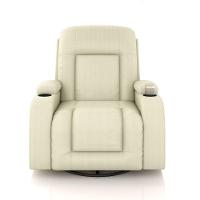 Poltrona Do Papai Reclinável Massagem E Aquecimento Balanço 2 Porta Copos Mark Pu Bege G31