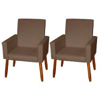Kit 2 Poltronas Decorativas Mel Suede Marrom Dal Poz Estofados - 2
